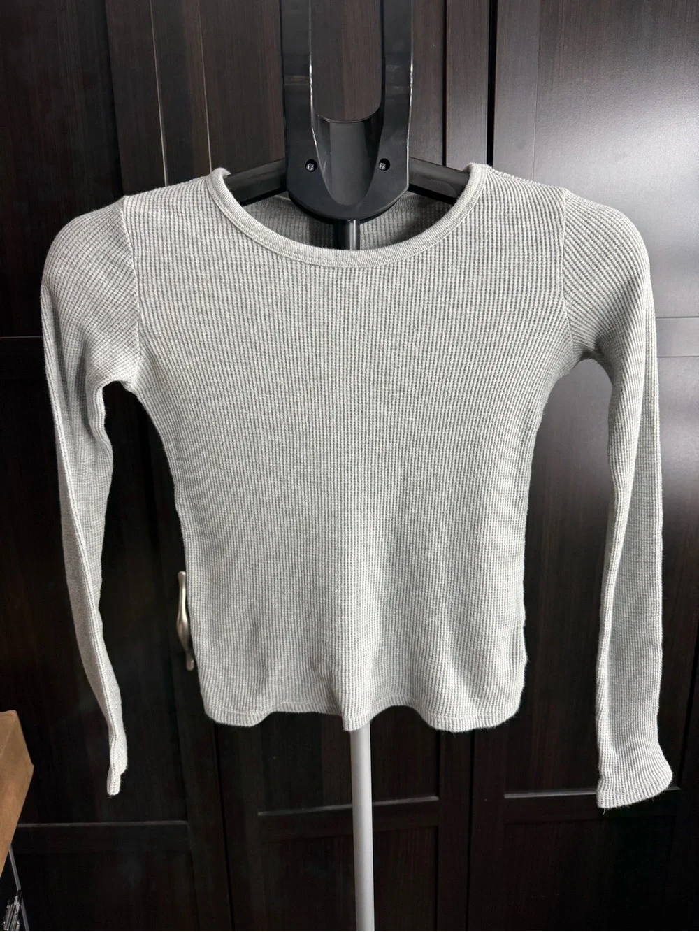 GAP Kids Heather Gray Ribbed Crew Neck Sweater